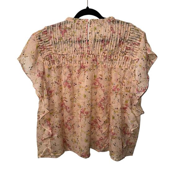 NWT! Bishop + Young Shelby Floral Flowy Flutter Sleeve Top - Size XL - Picture 5 of 6